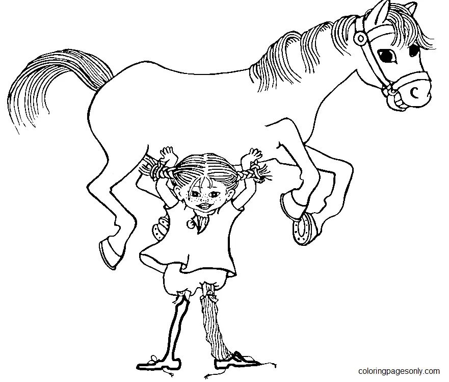 Çocuklar İçin Uzun Çorap Pippi Boyama Sayfaları 