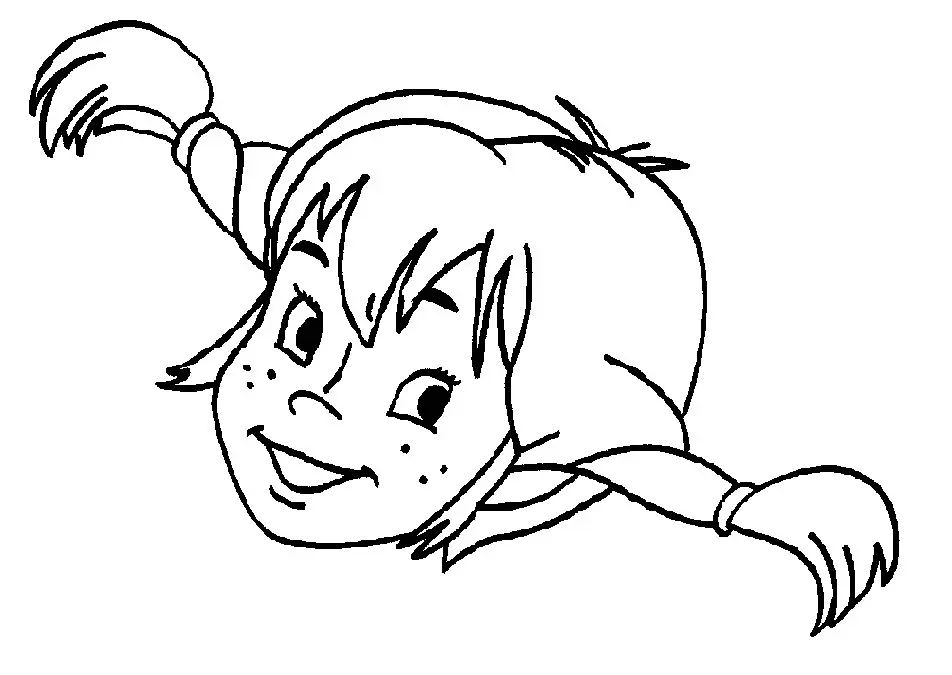 Çocuklar İçin Uzun Çorap Pippi Boyama Sayfaları 
