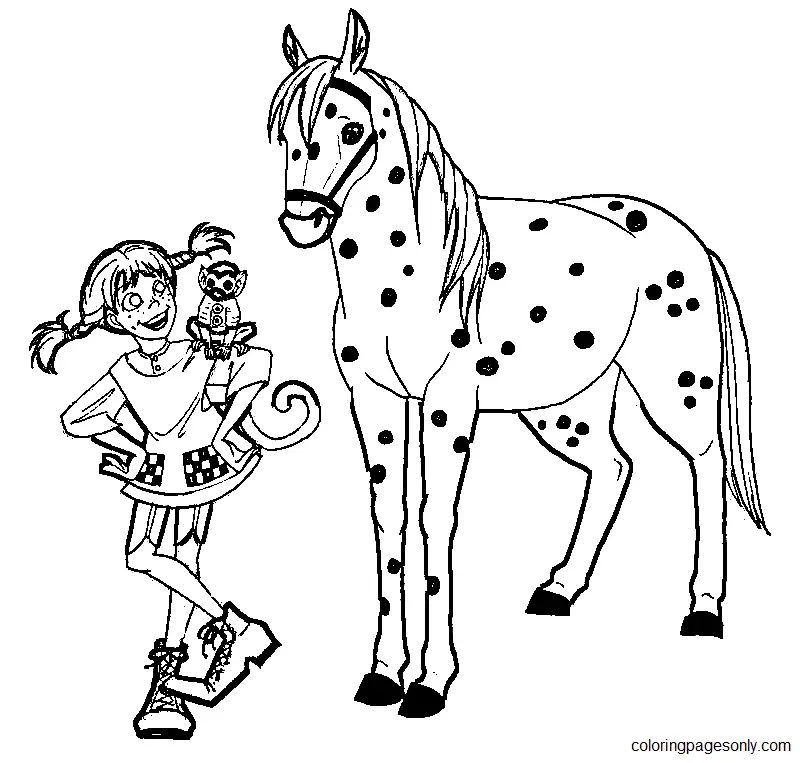 Çocuklar İçin Uzun Çorap Pippi Boyama Sayfaları 