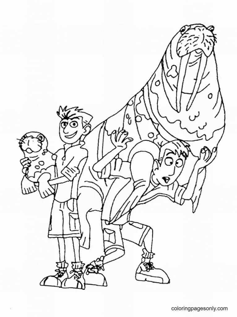 Çocuklar İçin Vahşi Kratts Boyama Sayfaları 