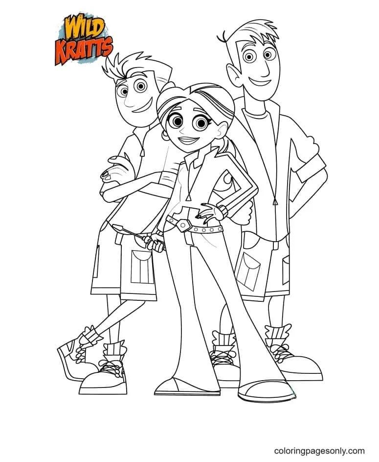 Çocuklar İçin Vahşi Kratts Boyama Sayfaları 