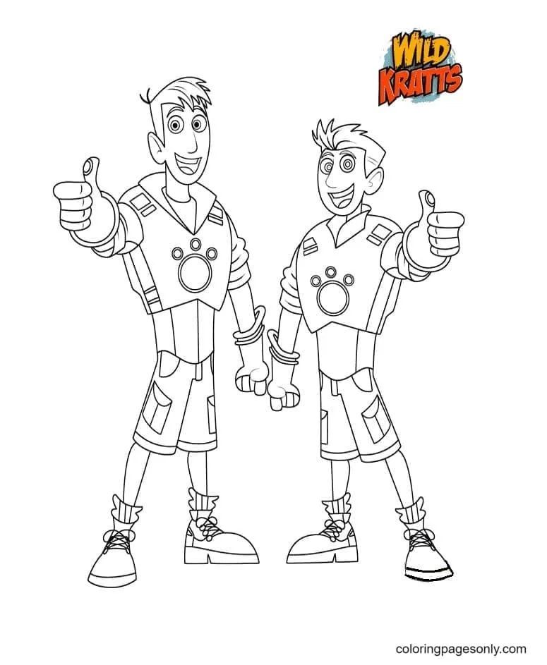 Çocuklar İçin Vahşi Kratts Boyama Sayfaları 
