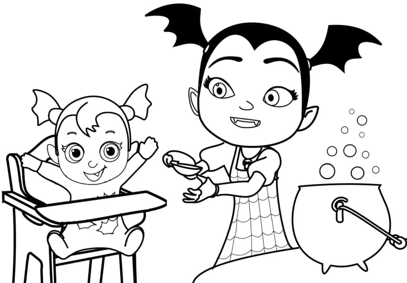 Çocuklar İçin Vampirina Boyama Sayfaları 
