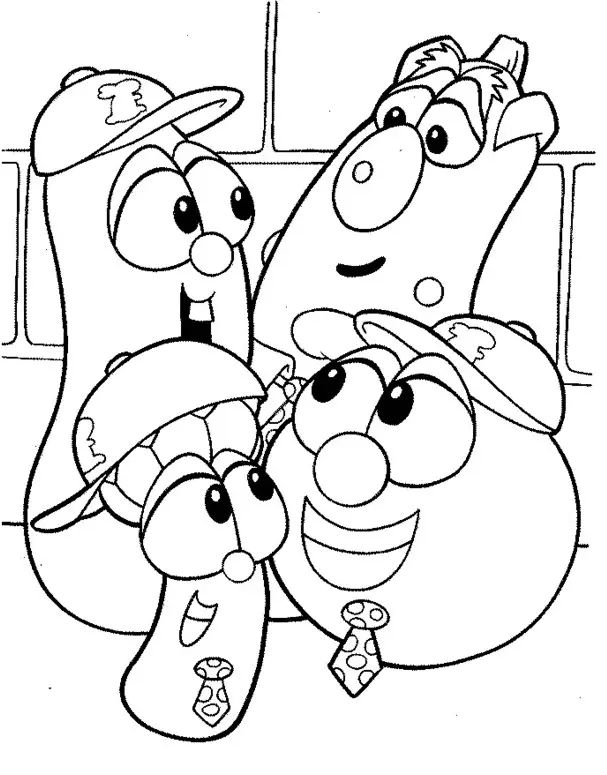 Çocuklar İçin Veggietales Boyama Sayfaları 