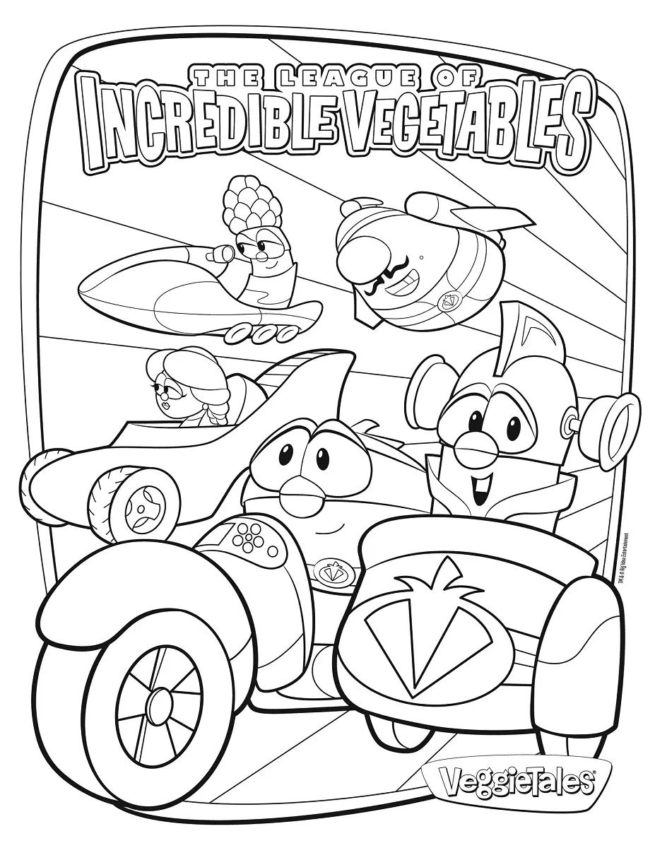 Çocuklar İçin Veggietales Boyama Sayfaları 