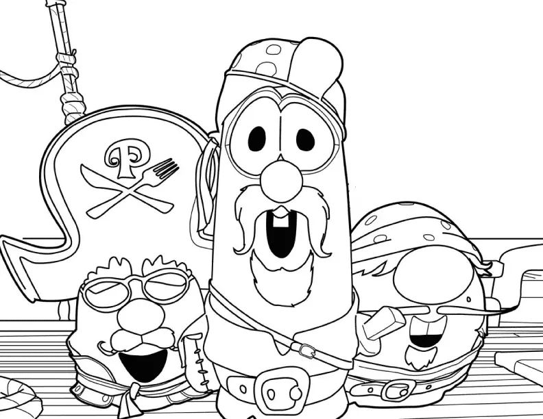 Çocuklar İçin Veggietales Boyama Sayfaları 