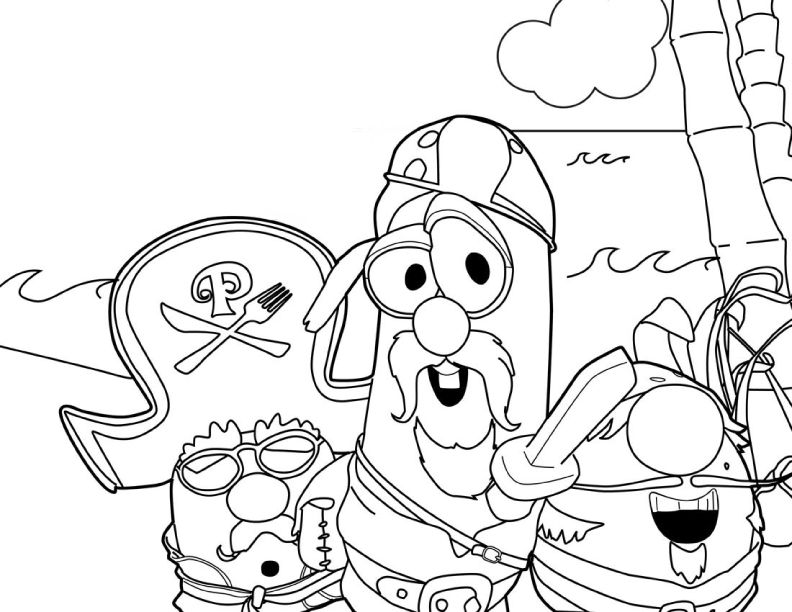 Çocuklar İçin Veggietales Boyama Sayfaları 