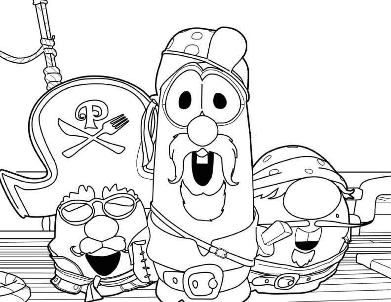 Çocuklar İçin Veggietales Boyama Sayfaları 