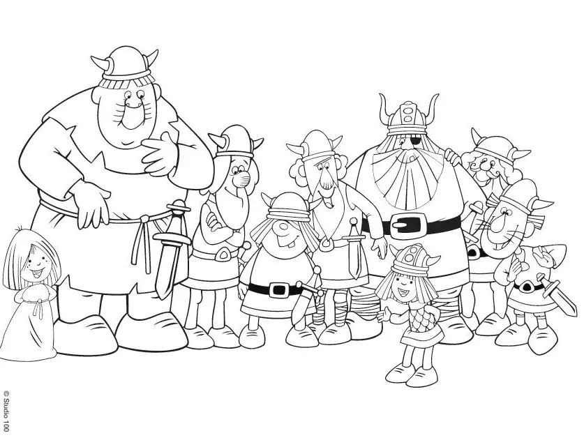 Çocuklar İçin Vicky The Viking Boyama Sayfaları 