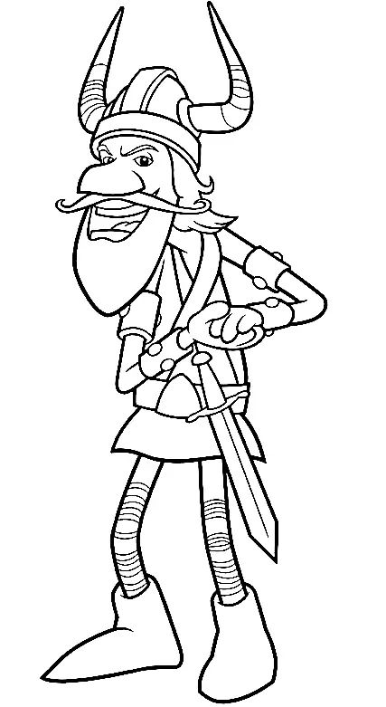 Çocuklar İçin Vicky The Viking Boyama Sayfaları 