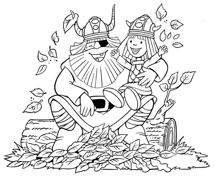 Çocuklar İçin Vicky The Viking Boyama Sayfaları 