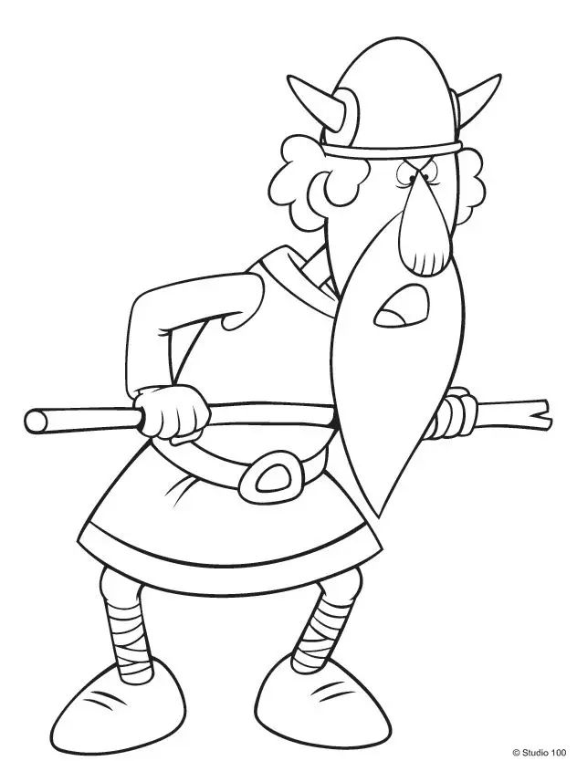 Çocuklar İçin Vicky The Viking Boyama Sayfaları 