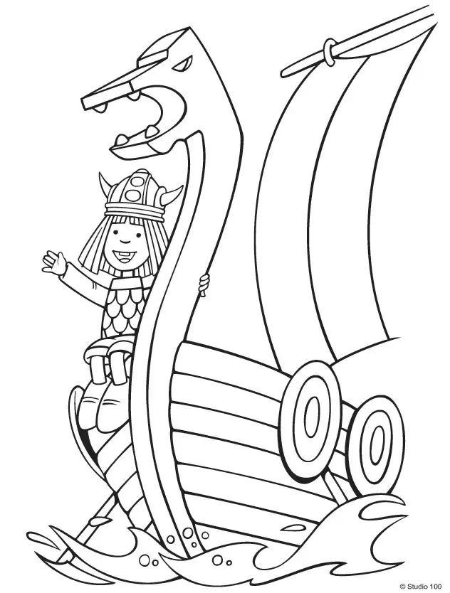 Çocuklar İçin Vicky The Viking Boyama Sayfaları 