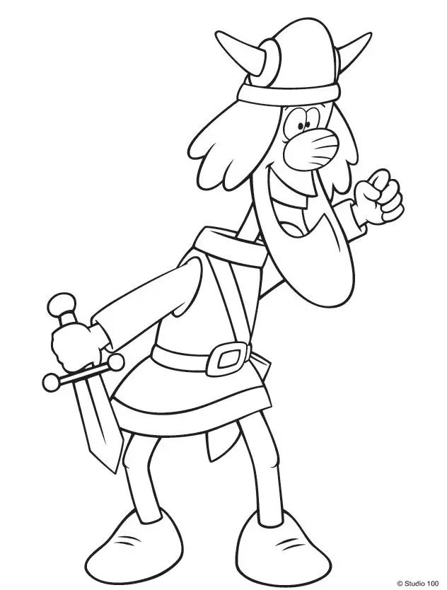 Çocuklar İçin Vicky The Viking Boyama Sayfaları 