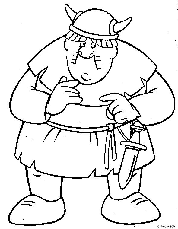 Çocuklar İçin Vicky The Viking Boyama Sayfaları 