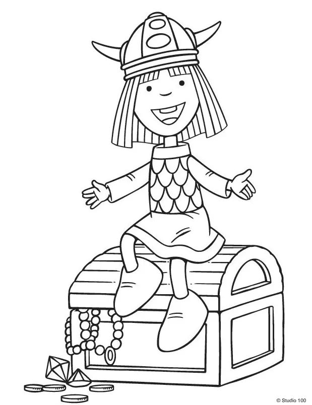 Çocuklar İçin Vicky The Viking Boyama Sayfaları 
