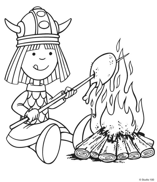 Çocuklar İçin Vicky The Viking Boyama Sayfaları 