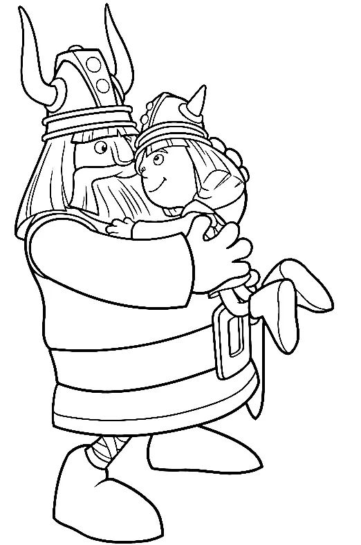 Çocuklar İçin Vicky The Viking Boyama Sayfaları 