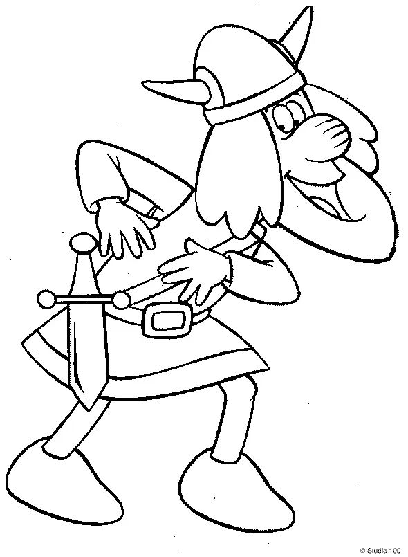 Çocuklar İçin Vicky The Viking Boyama Sayfaları 