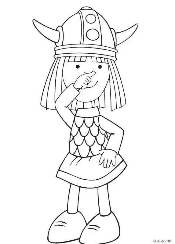Çocuklar İçin Vicky The Viking Boyama Sayfaları 