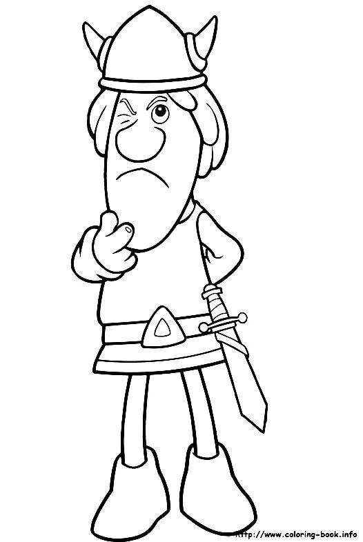 Çocuklar İçin Vicky The Viking Boyama Sayfaları 