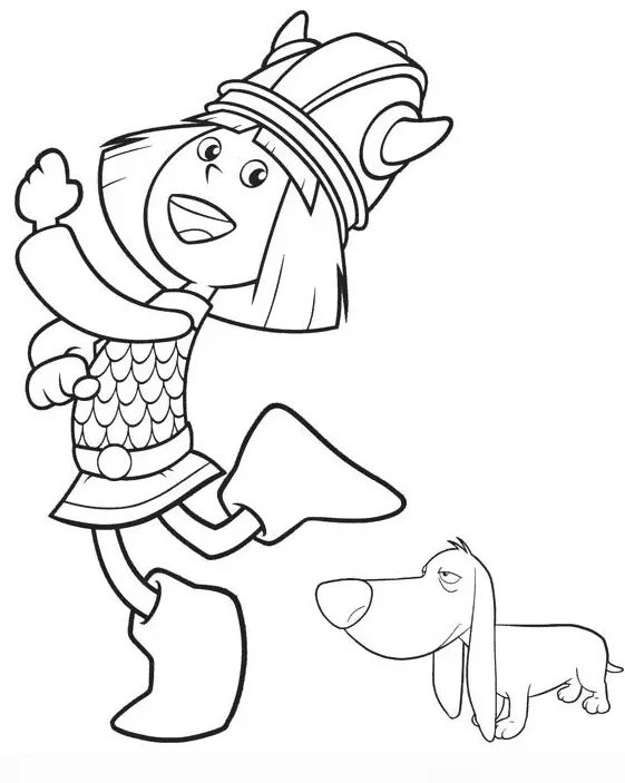 Çocuklar İçin Vicky The Viking Boyama Sayfaları 