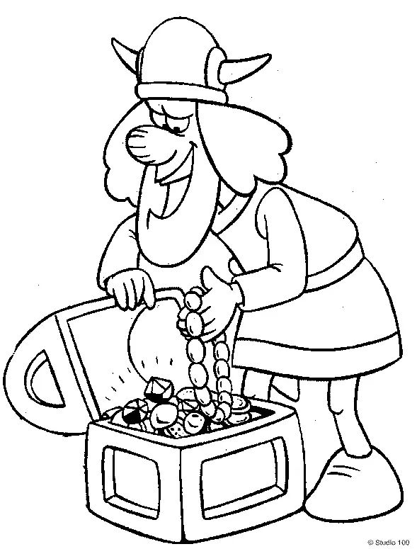 Çocuklar İçin Vicky The Viking Boyama Sayfaları 