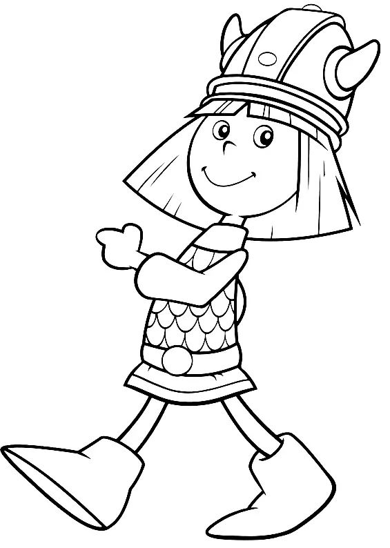 Çocuklar İçin Vicky The Viking Boyama Sayfaları 