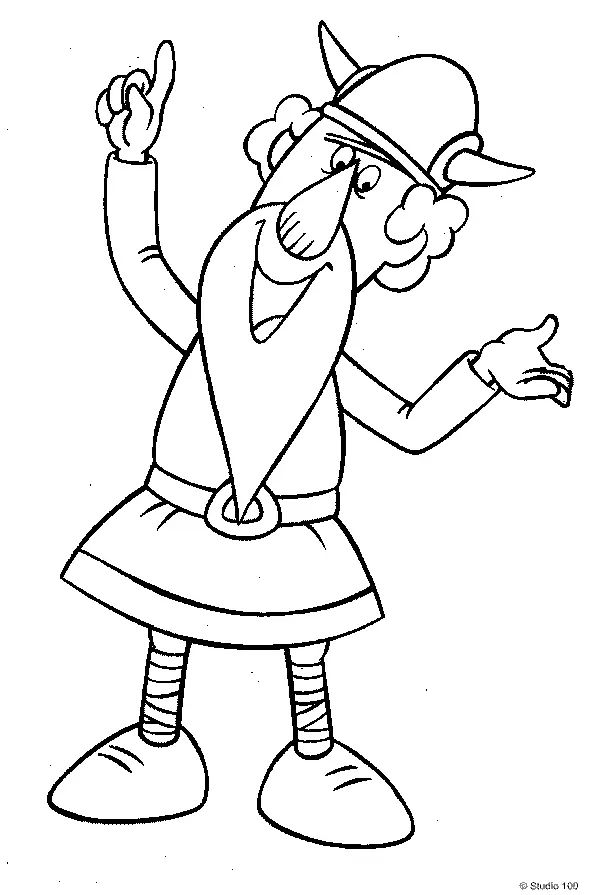 Çocuklar İçin Vicky The Viking Boyama Sayfaları 