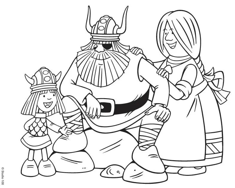 Çocuklar İçin Vicky The Viking Boyama Sayfaları 