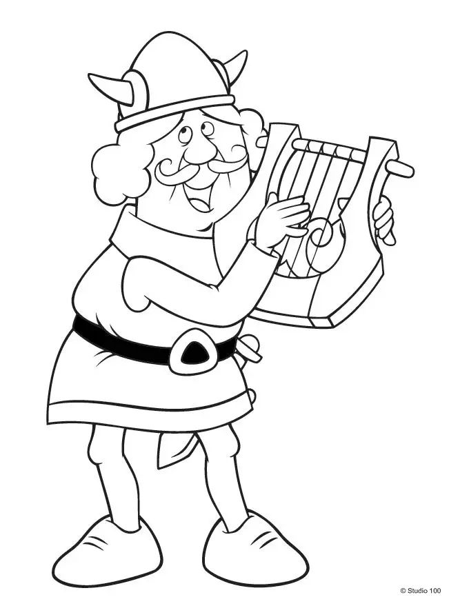 Çocuklar İçin Vicky The Viking Boyama Sayfaları 