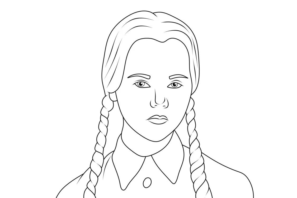 Çocuklar İçin Wednesday- Addams Boyama Sayfaları 