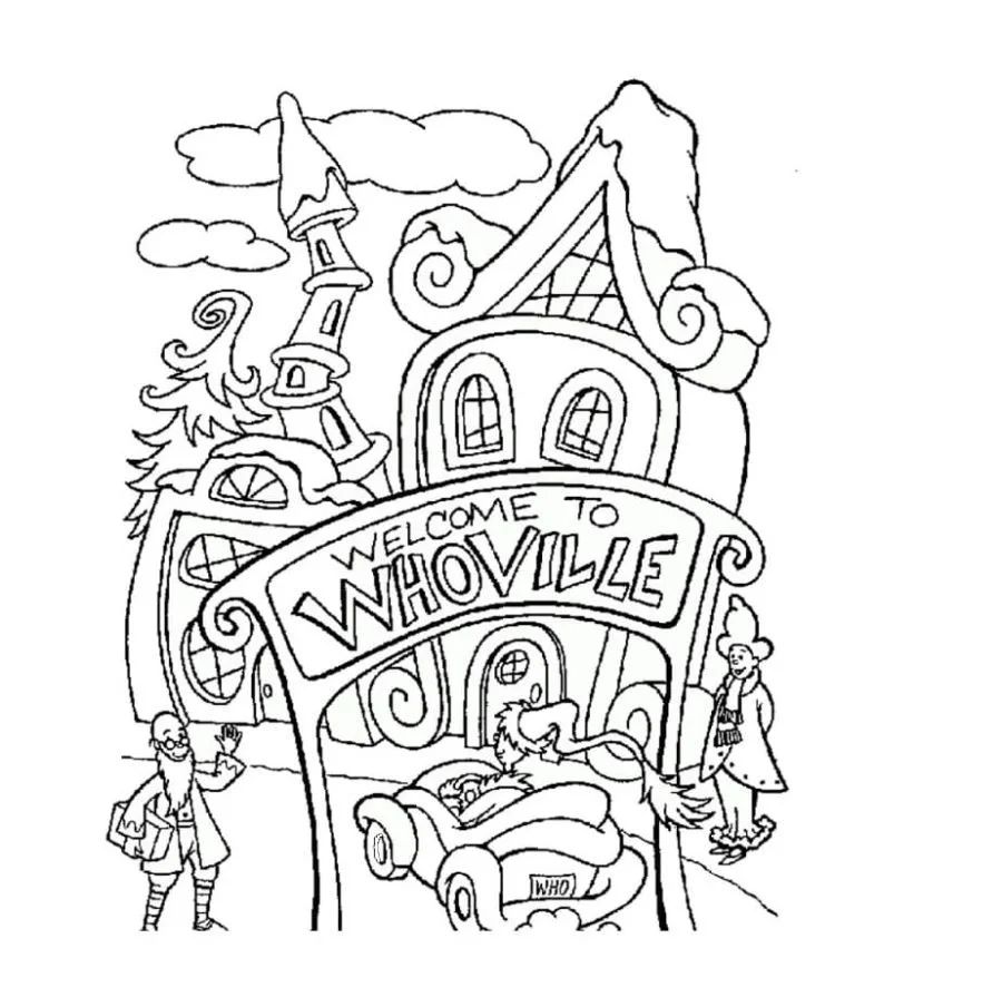 Çocuklar İçin Whoville Boyama Sayfaları 