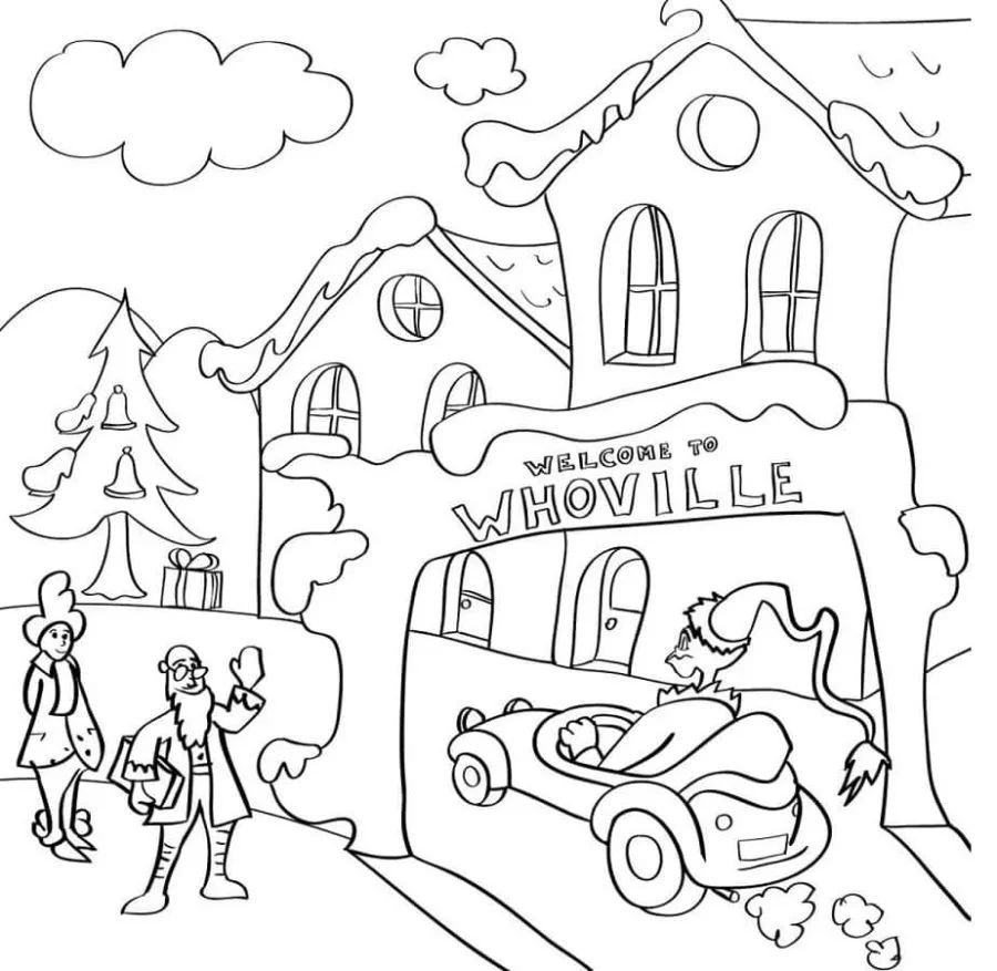 Çocuklar İçin Whoville Boyama Sayfaları 