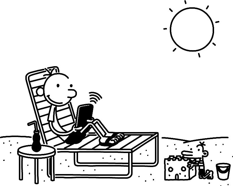 Çocuklar İçin Wimpy Kid Günlüğü Boyama Sayfaları 