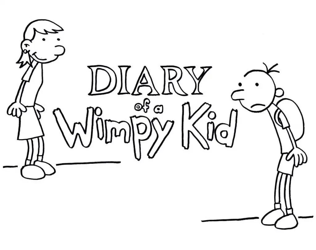 Çocuklar İçin Wimpy Kid Günlüğü Boyama Sayfaları 