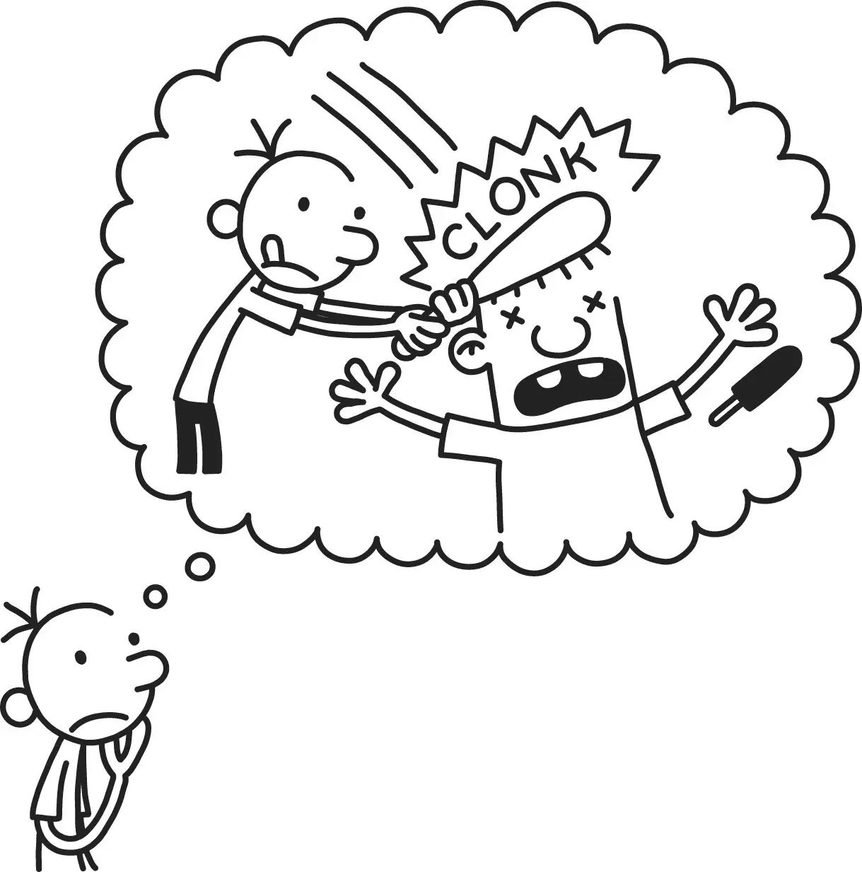 Çocuklar İçin Wimpy Kid Günlüğü Boyama Sayfaları 