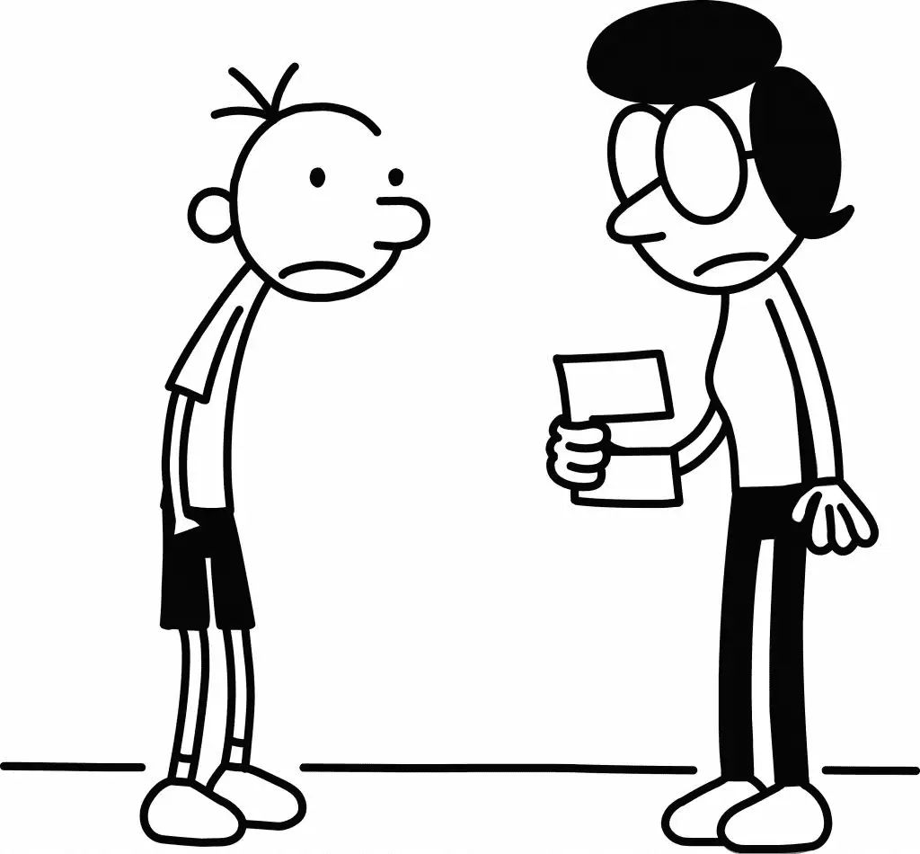 Çocuklar İçin Wimpy Kid Günlüğü Boyama Sayfaları 