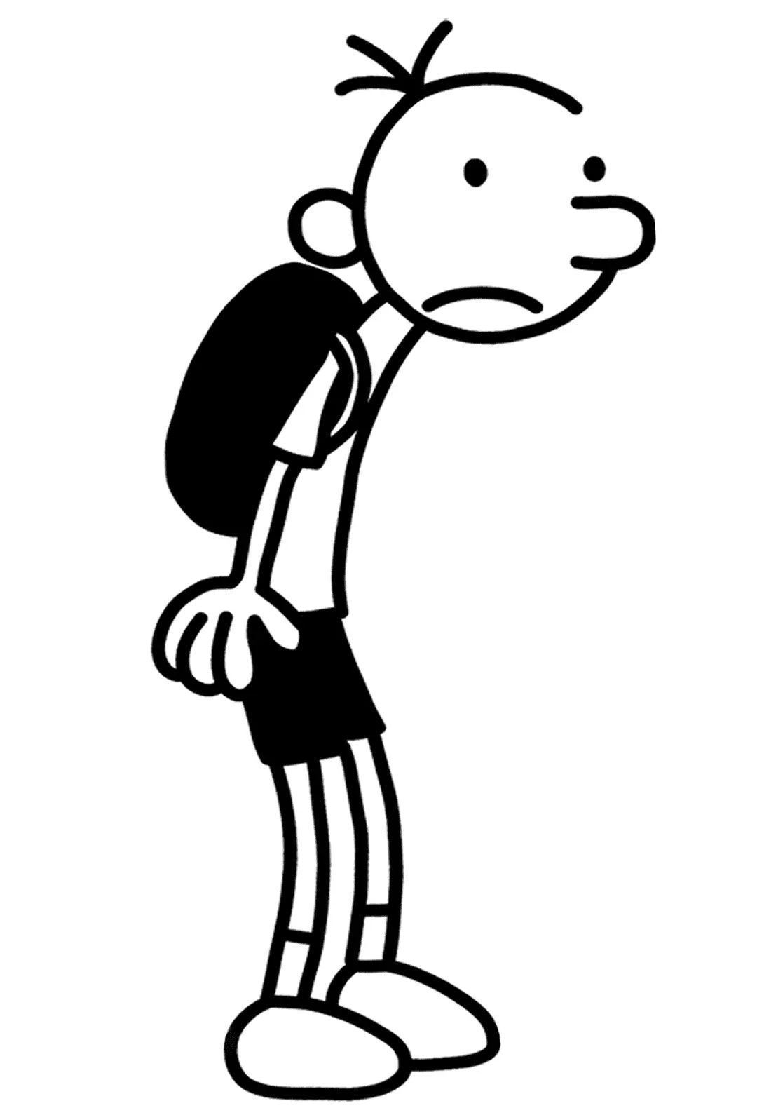 Çocuklar İçin Wimpy Kid Günlüğü Boyama Sayfaları 