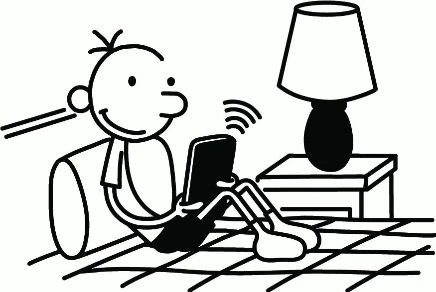 Çocuklar İçin Wimpy Kid Günlüğü Boyama Sayfaları 