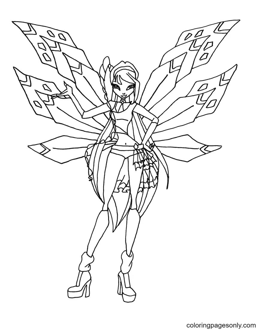 Çocuklar İçin Winx Club Musa Boyama Sayfaları 