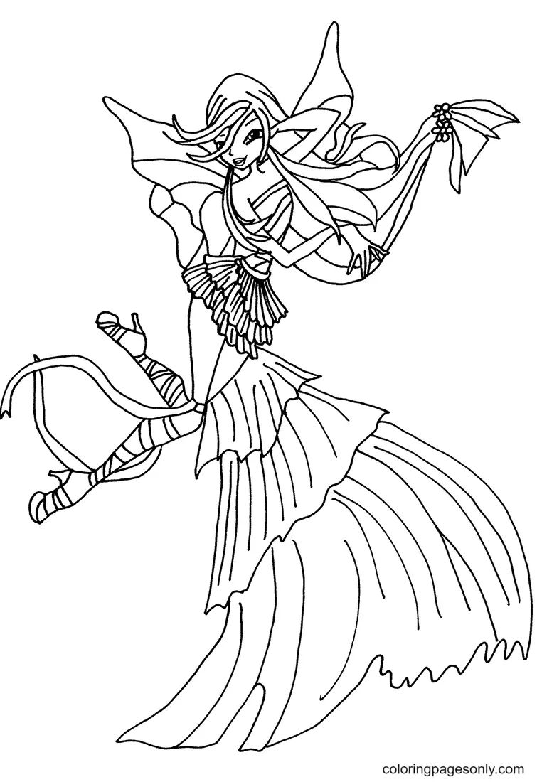 Çocuklar İçin Winx Club Musa Boyama Sayfaları 