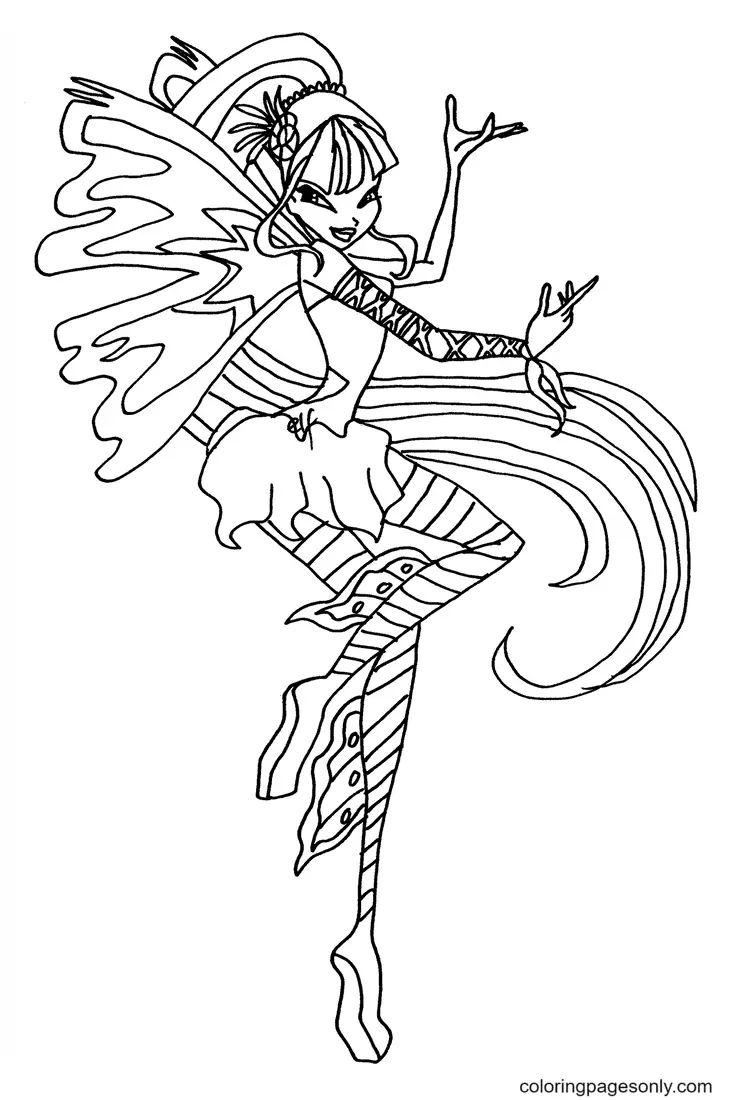 Çocuklar İçin Winx Club Musa Boyama Sayfaları 