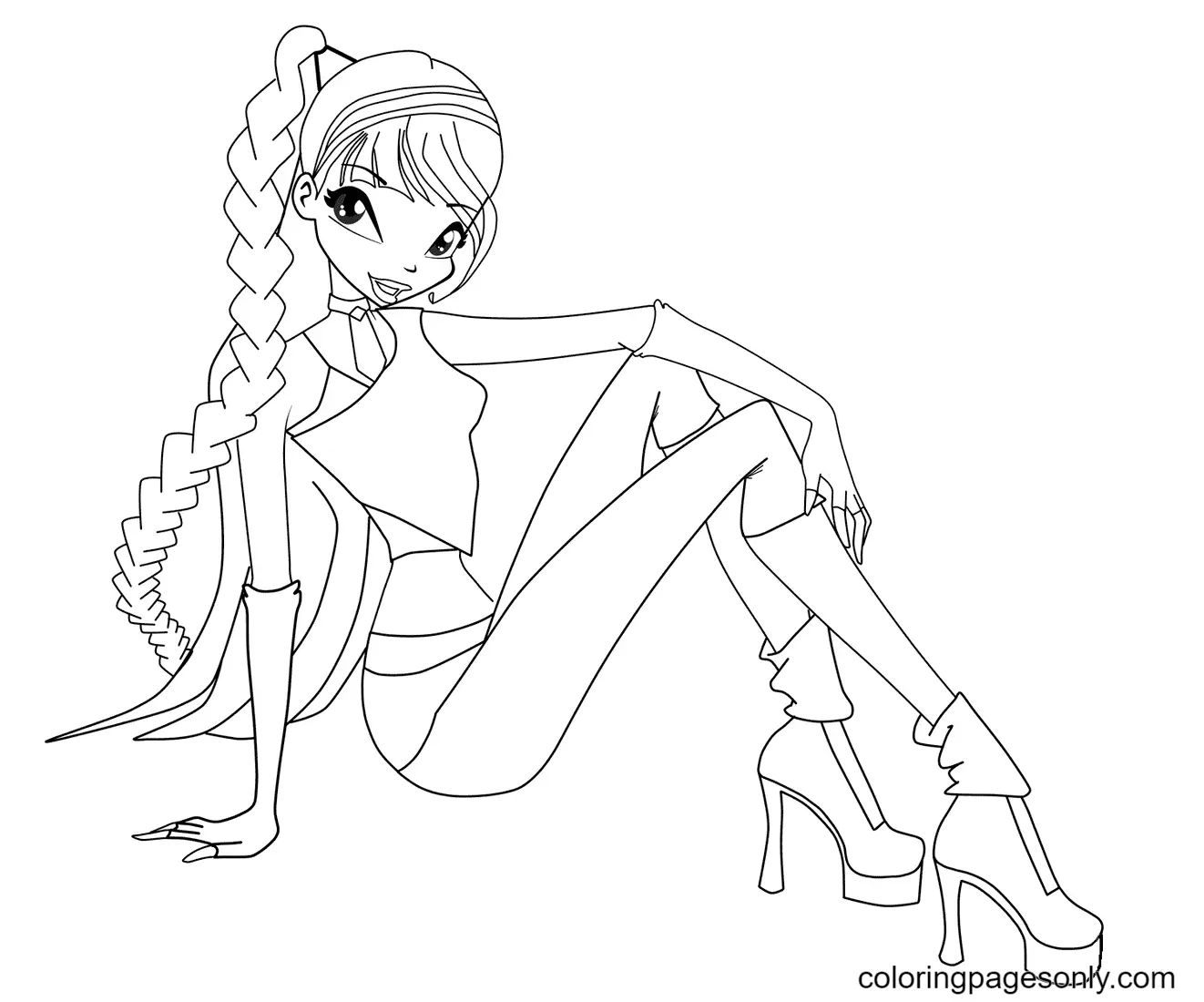 Çocuklar İçin Winx Club Musa Boyama Sayfaları 