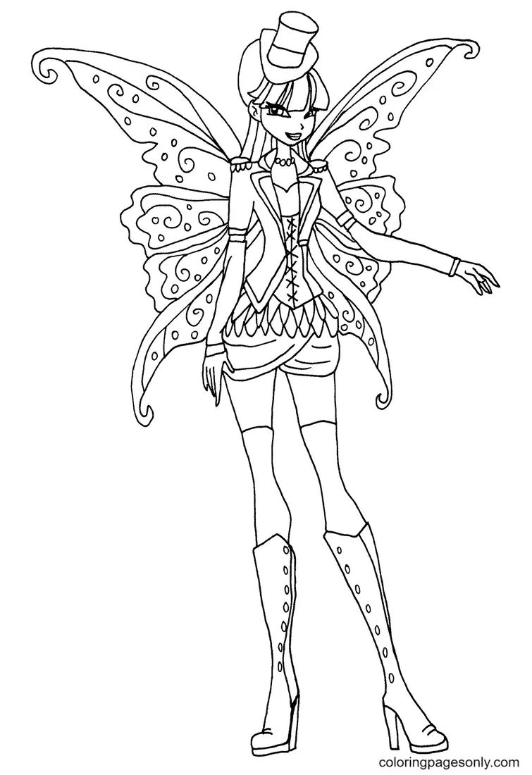 Çocuklar İçin Winx Club Musa Boyama Sayfaları 