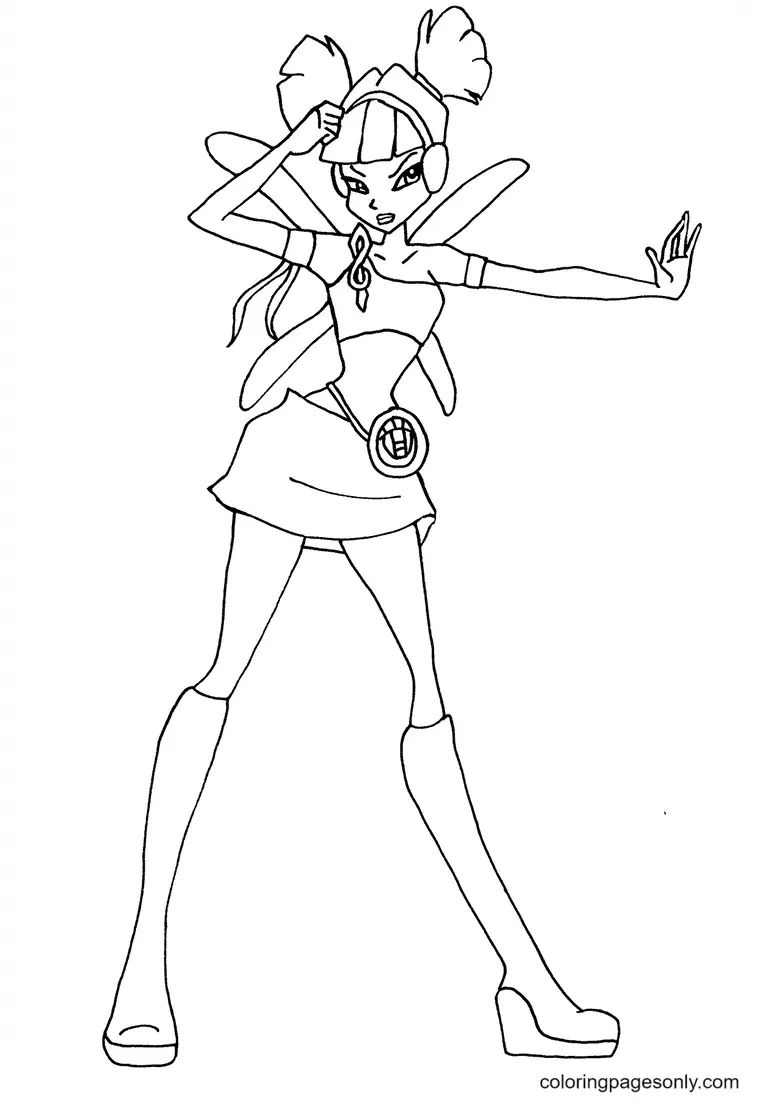 Çocuklar İçin Winx Club Musa Boyama Sayfaları 