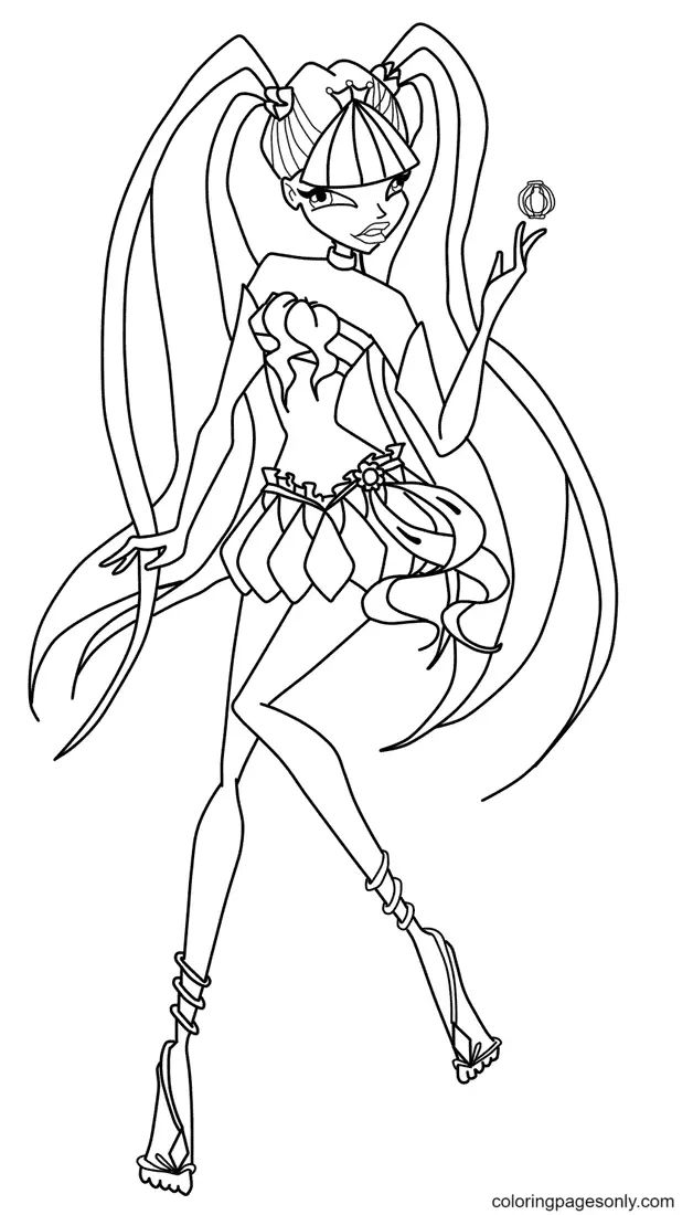 Çocuklar İçin Winx Club Musa Boyama Sayfaları 