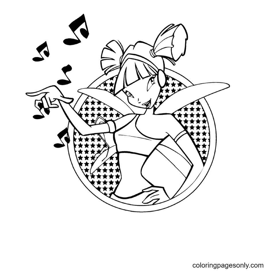 Çocuklar İçin Winx Club Musa Boyama Sayfaları 