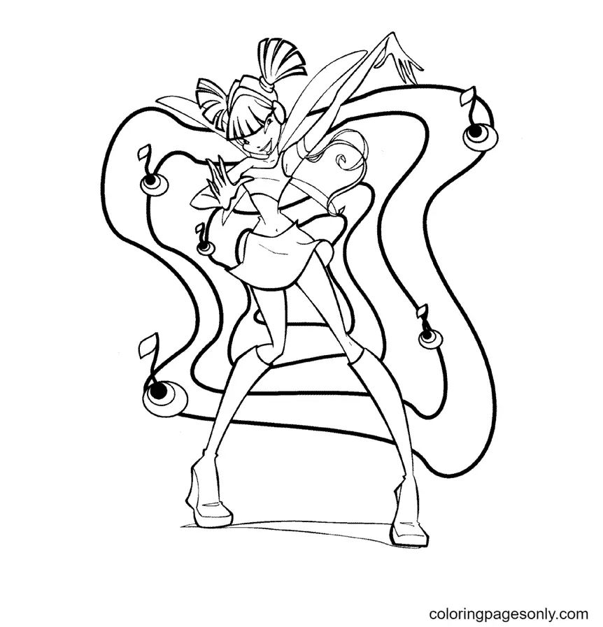 Çocuklar İçin Winx Club Musa Boyama Sayfaları 