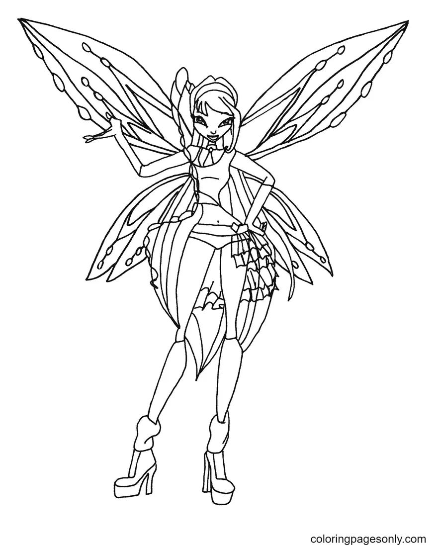 Çocuklar İçin Winx Club Musa Boyama Sayfaları 